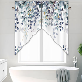 AYTTBIS eucalyptus swag valance adds soft color to kitchen decor.