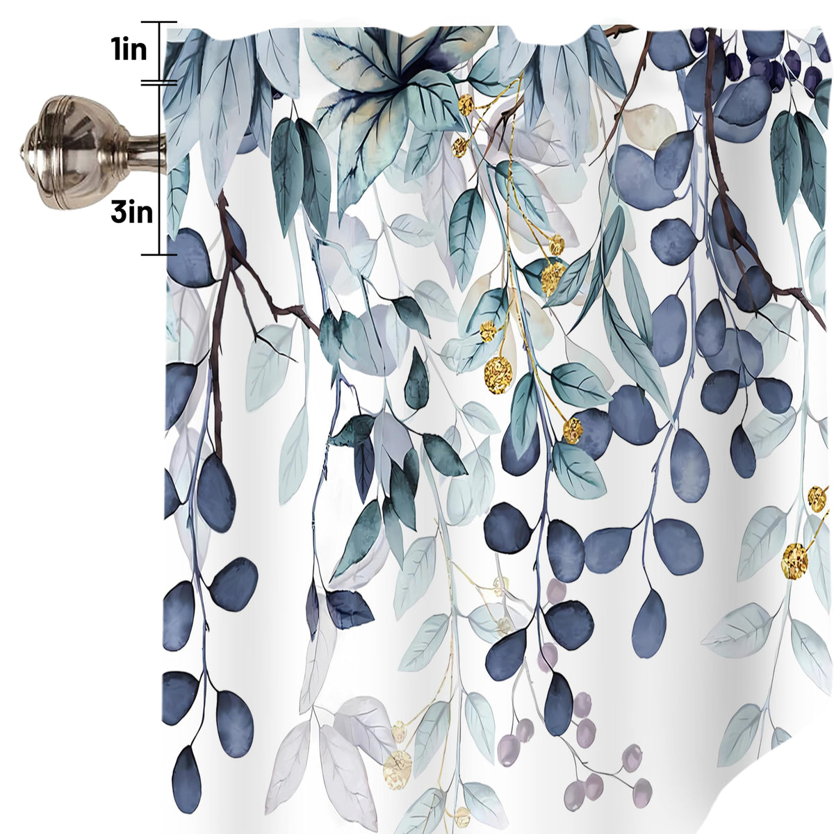 AYTTBIS swag curtain valance frames living room window with botanical pattern.