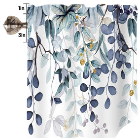 AYTTBIS swag curtain valance frames living room window with botanical pattern.