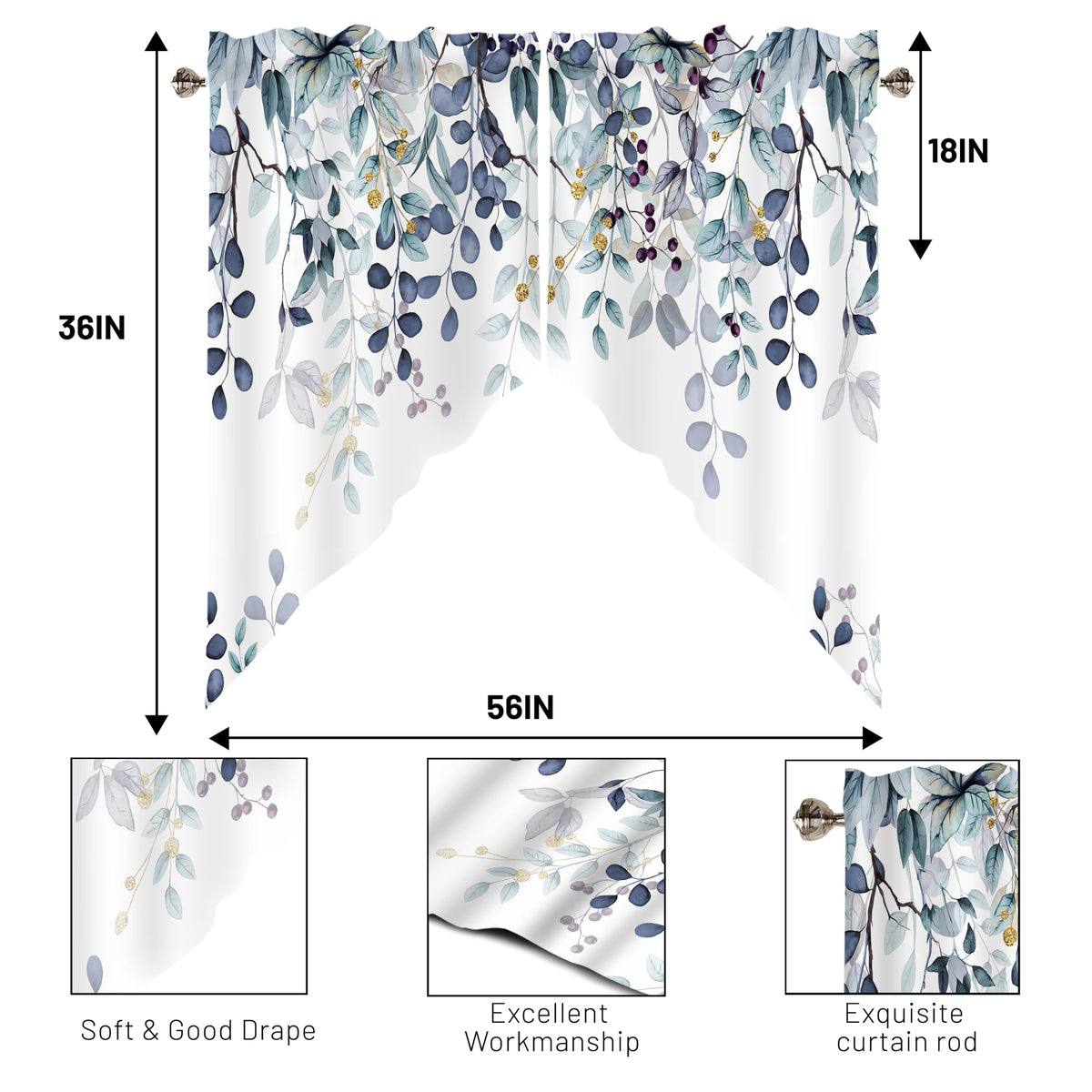 AYTTBIS 28x36 valance set pairs neatly for a tailored kitchen look.