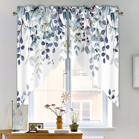 AYTTBIS valance filters light and adds privacy for a bathroom window.