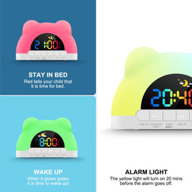 Azyh alarm clock green and red light signals wake and bedtime.