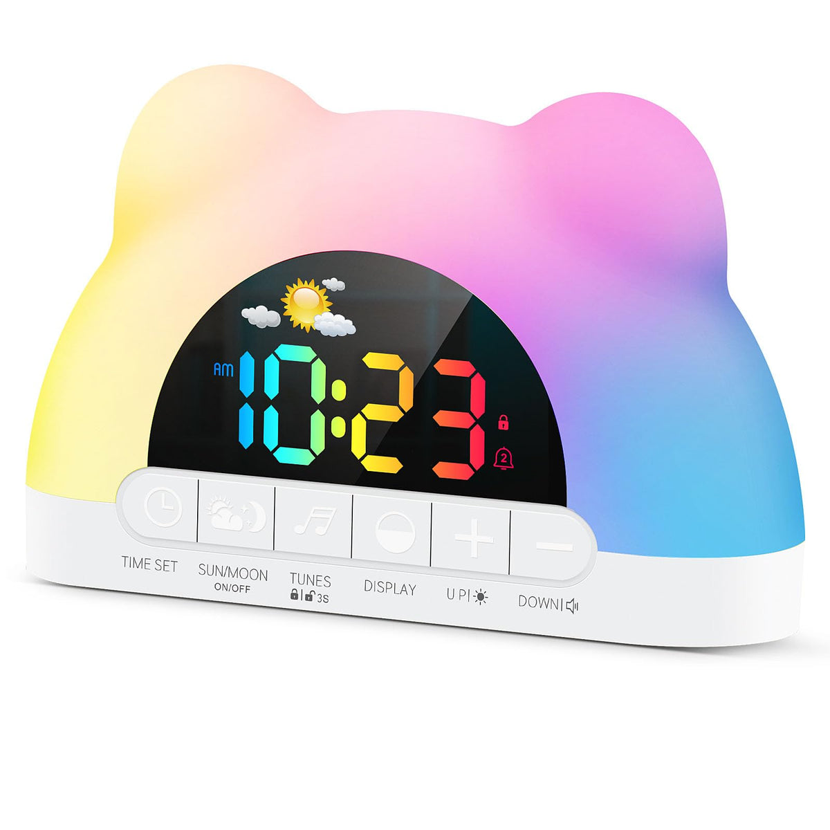 Azyh alarm clock with LED display provides clear nighttime visibility.