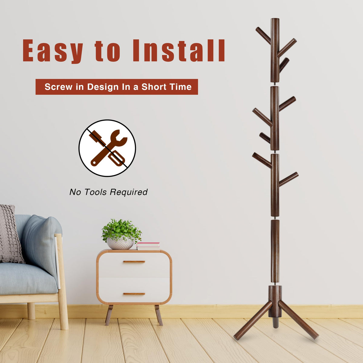 Azaeahom entryway coat rack organizes coats and bags in narrow hallways.