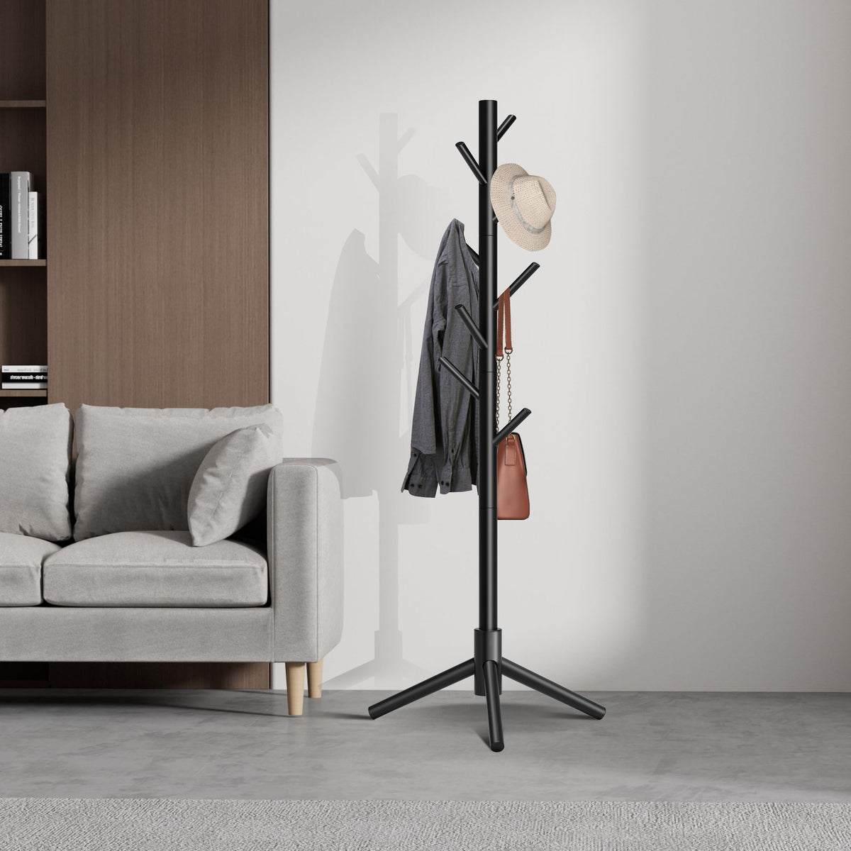 Azaeahom coat tree shows tool-free assembly for quick setup