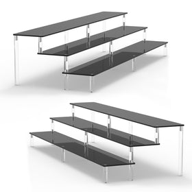 AZEAM 2-pack acrylic riser display with clear shelves for cupcake and dessert presentation.