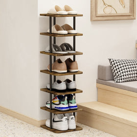 AZERPIAN modern free-standing shoe rack with open shelves for quick access.