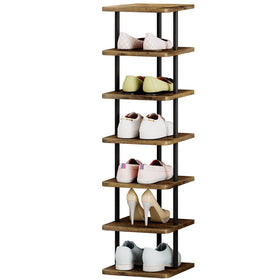 AZERPIAN 7-tier vertical shoe rack keeps footwear organized and accessible.