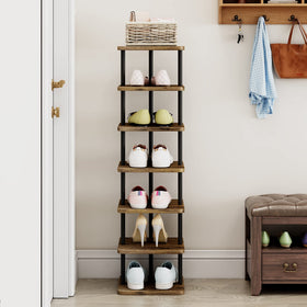 AZERPIAN slim narrow shoe tower fits a tight hallway for space-saving design.