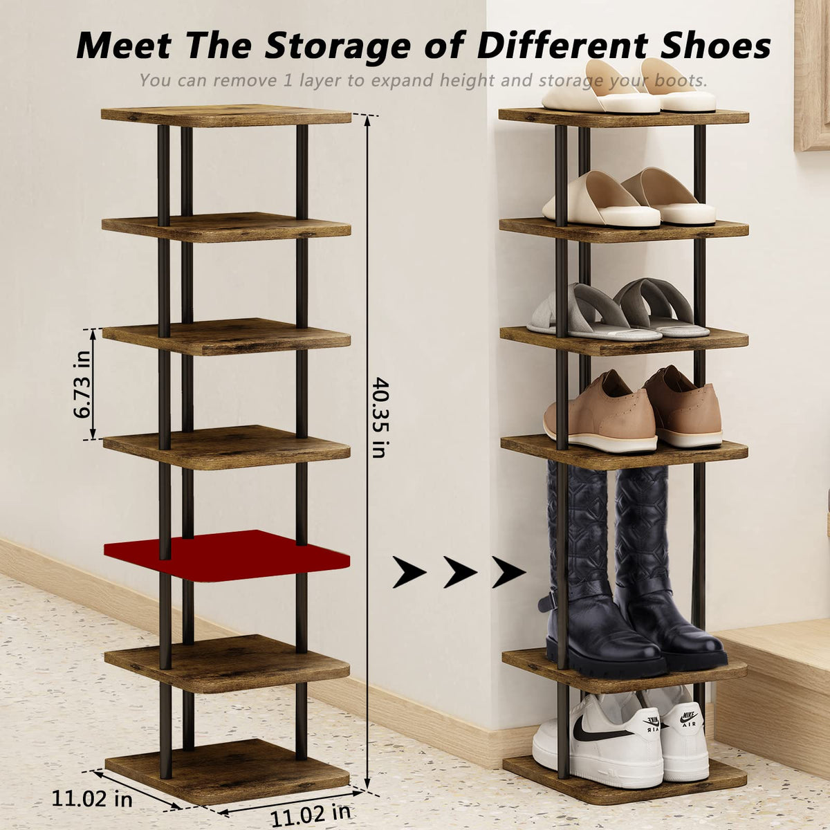 AZERPIAN space-saving entryway storage fits closets and dorms.
