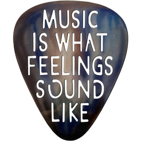 AZEZO metal guitar pick décor with guitar-pick silhouette enhances music room ambiance