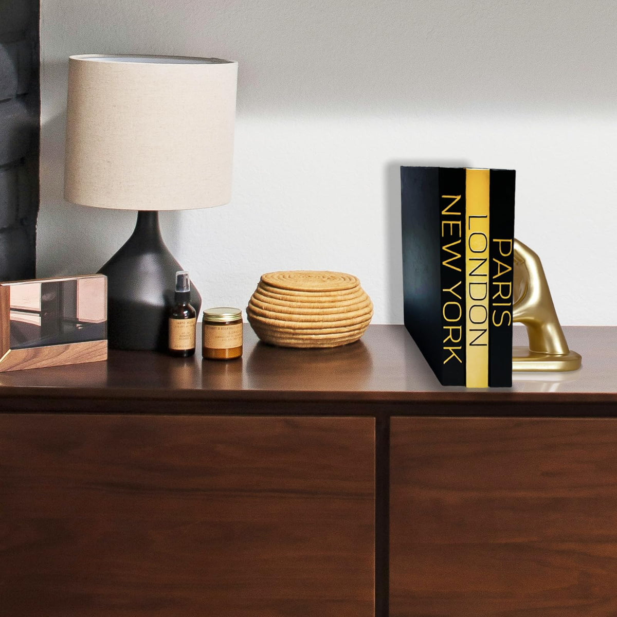 AZEZO decorative books on a coffee table elevate modern living room