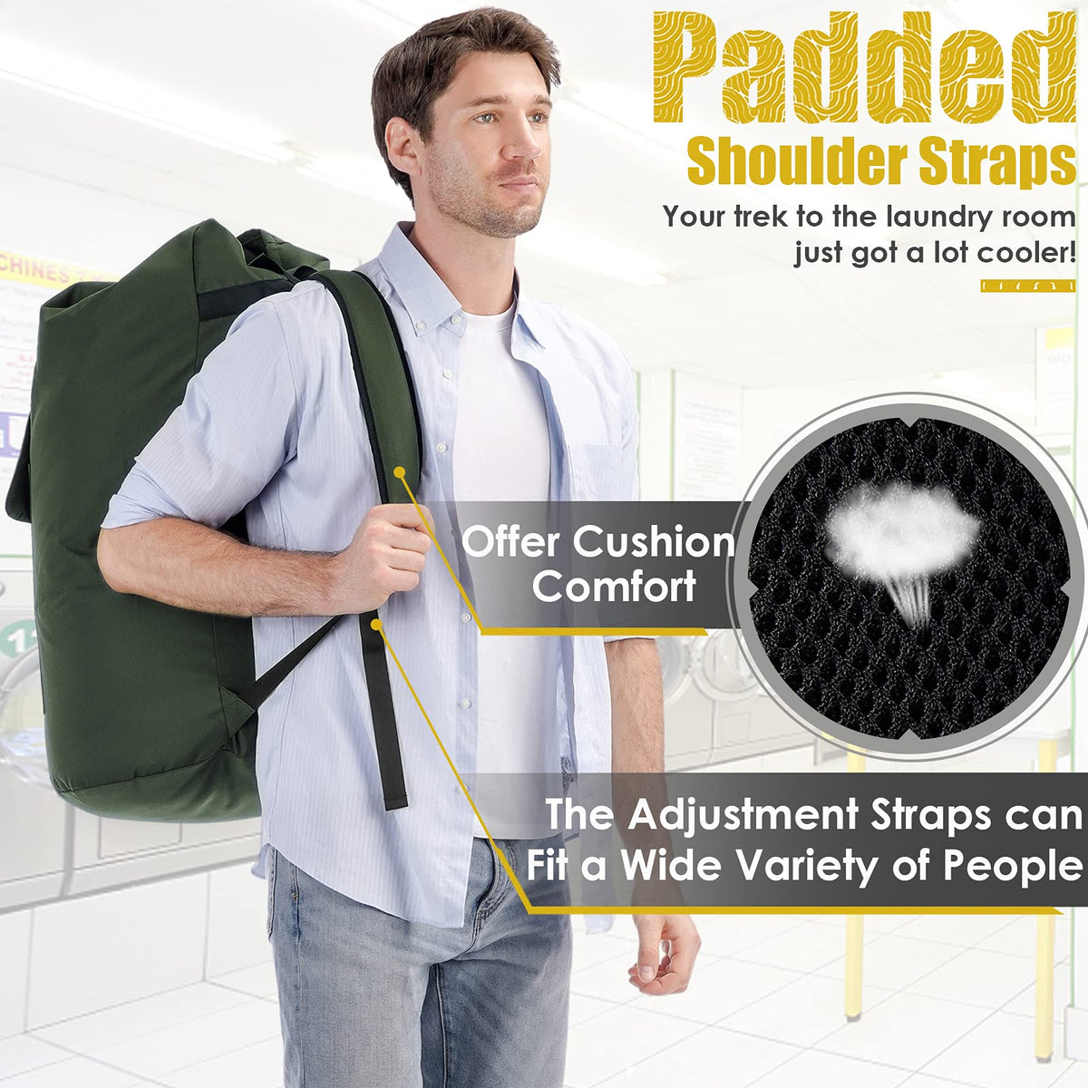 Azhido 115 L capacity bag made of durable 600D fabric.