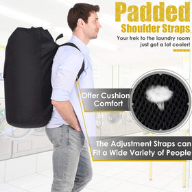 Ãzhido large laundry bag includes front pocket to keep detergent and accessories organized.