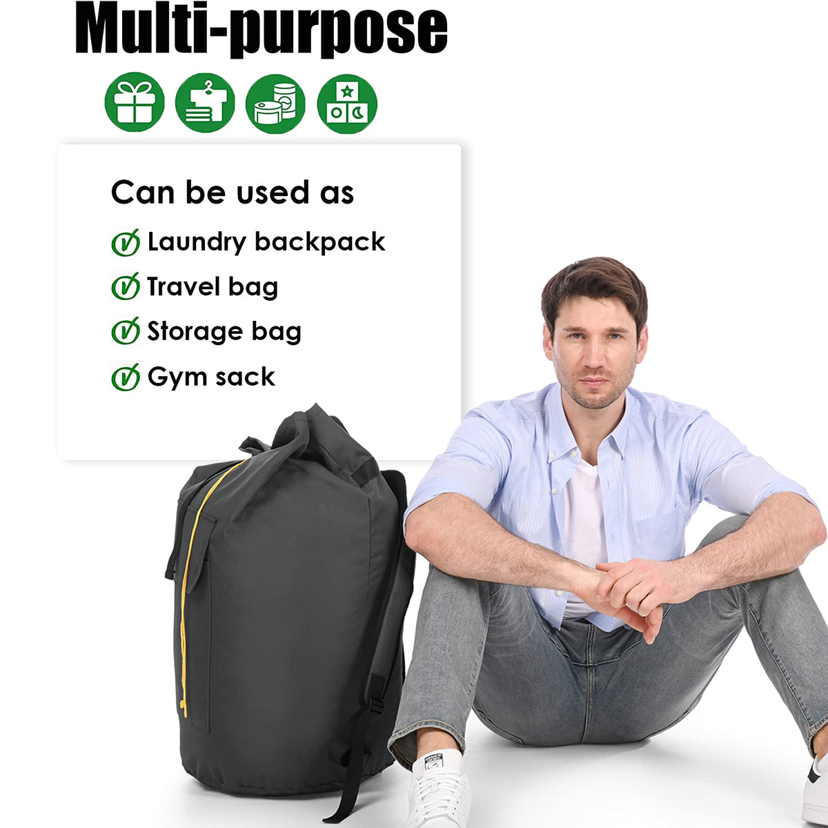 Azhido collapsible waterproof bag folds flat for storage