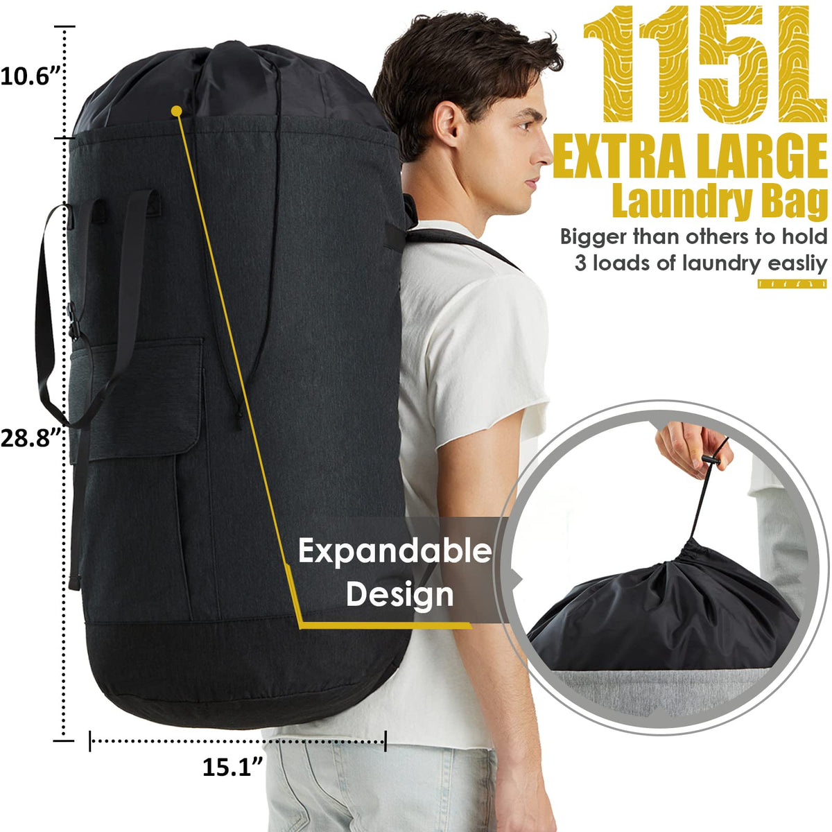 Azhido bag with backside zippered pocket for coins or cash while traveling