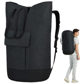 Azhido laundry backpack with extended top for extra capacity and easy loading