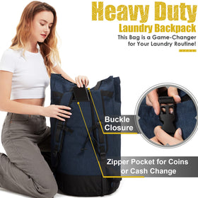 Multi-purpose storage bag suitable for blankets, toys, and gear.
