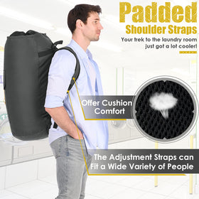 Azhido soft padded shoulder straps provide cushioned comfort for laundromat trips