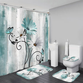 AZHM rustic farmhouse shower curtain with daisy floral design adds timeless charm to your bathroom.