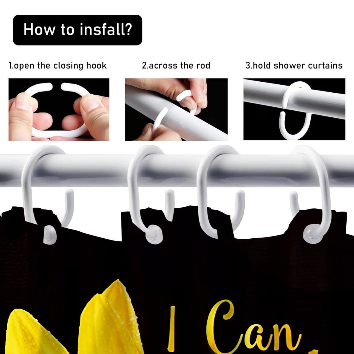 AZHM sunflower bathroom decor set, durable polyester design for moisture resistance