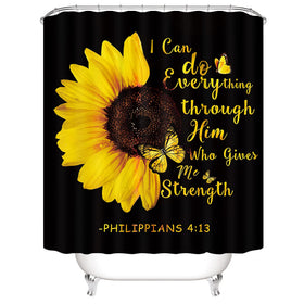 AZHM sunflower toilet lid cover, coordinates with curtain for a cohesive look