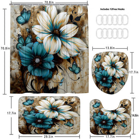 AZHM U-shaped bath mat surrounds the toilet for stable footing.