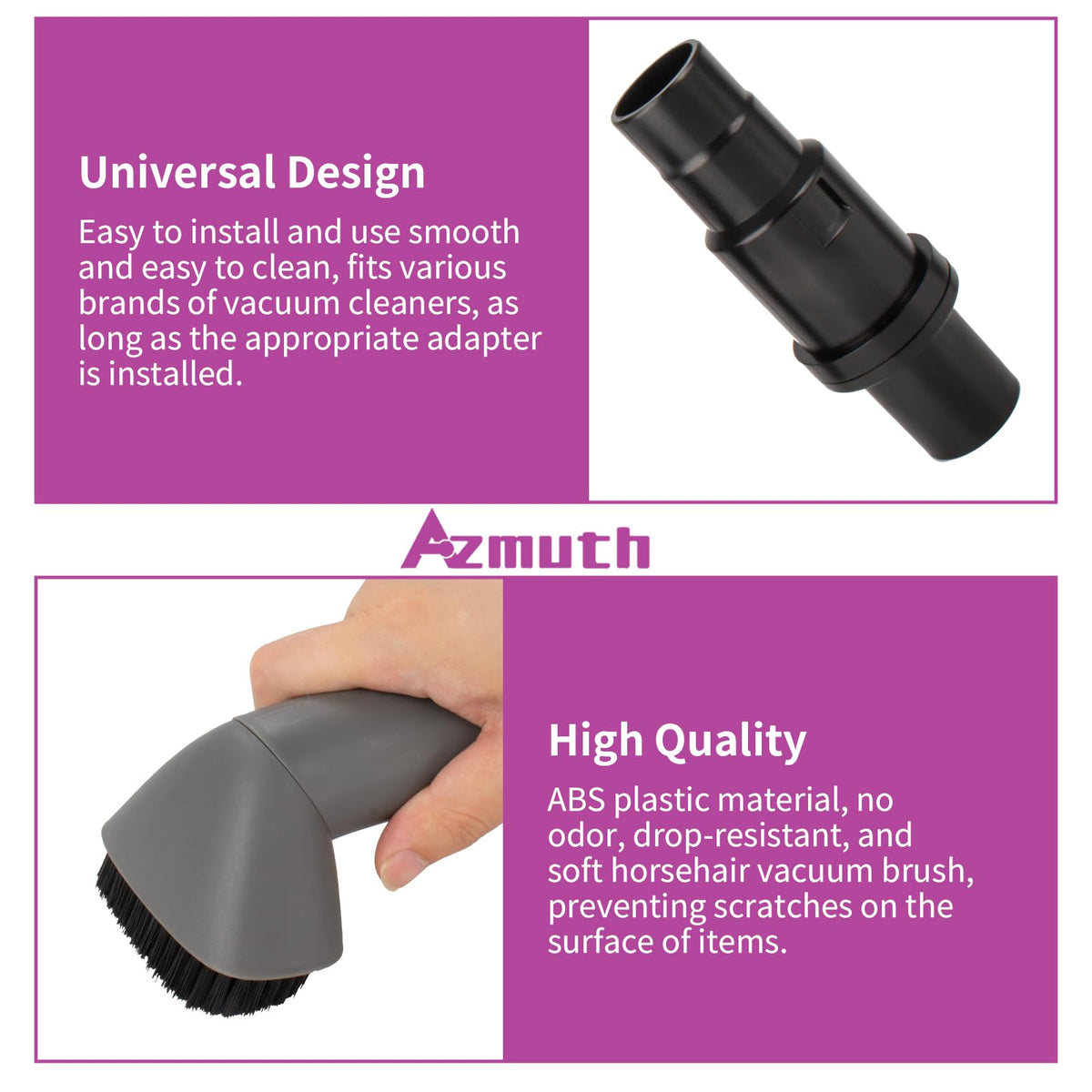 Azmuth 11 inch Shark crevice tool extends reach into gaps