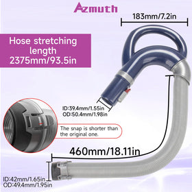Azmuth integrated connection end for tool-free hose attachment.