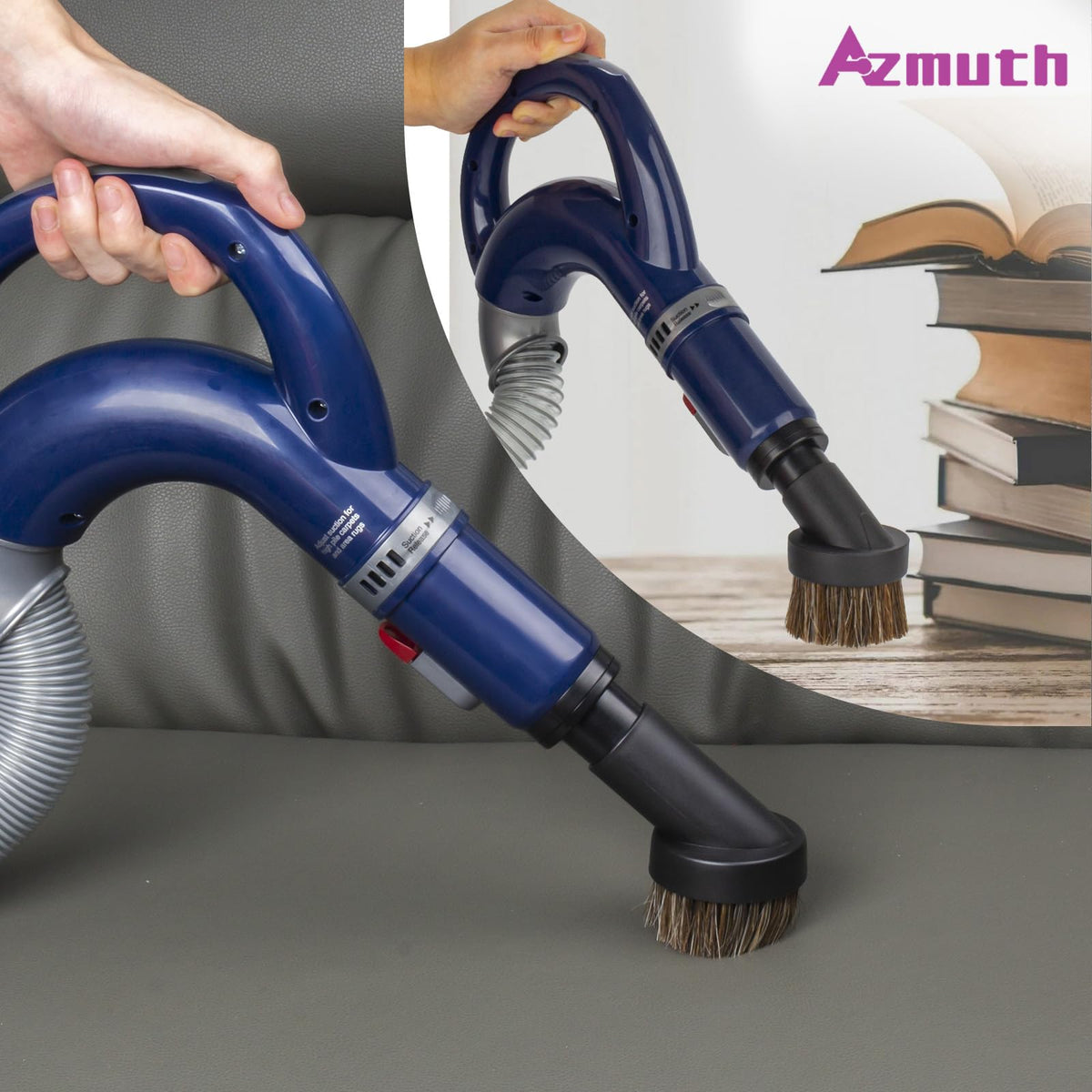 Azmuth metal plate shields user from static during use.