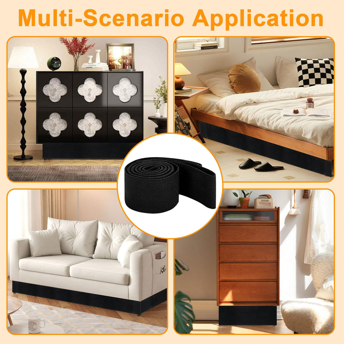 Azsailbot dual-size adapter fits various straight furniture legs.