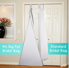 32-inch gusset detail on Azure Aster Bridal bag for large gowns