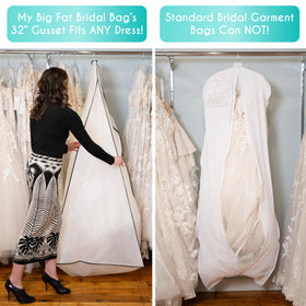 Clear pocket on Azure Aster Bridal bag stores accessories