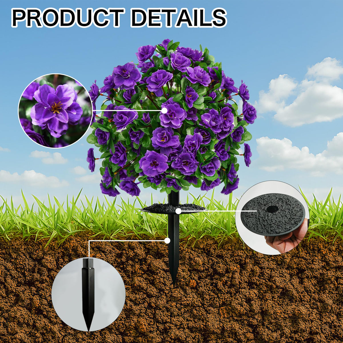 AZXVT faux outdoor plants in purple brighten porches with easy placement