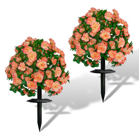 AZXVT outdoor artificial rhododendron topiary ball with ground spike for porch decor