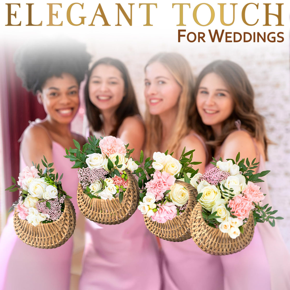 AZZORI basket displayed as chic wedding decor along the aisle