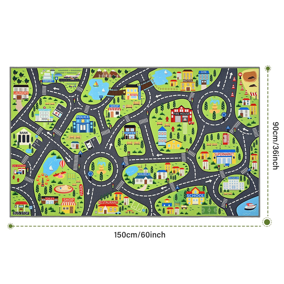 B BENRON classroom-friendly rug for nurseries and classrooms