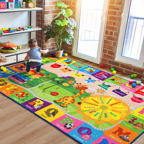 B BENRON kids rug ABC alphabet design supports early learning and safe play.