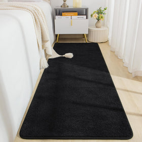 B BENRON soft-runner-bedroom-2x6-black for cozy comfort on cold floors