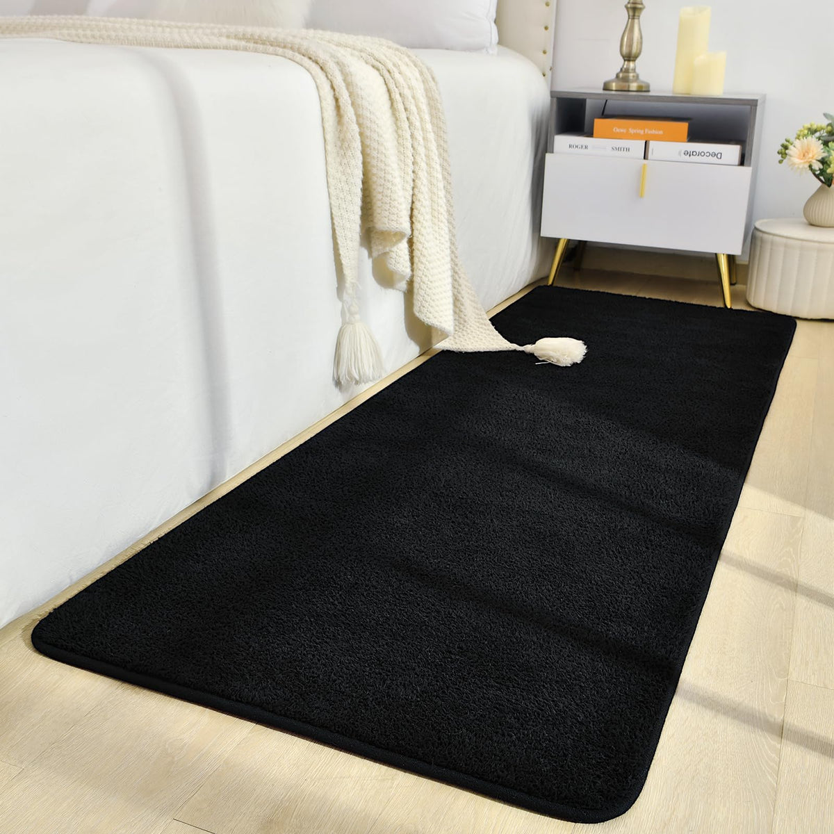 B BENRON durable-washable-rug-2x6-black easy-care for busy homes