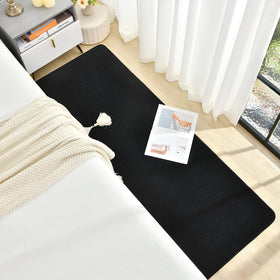 B BENRON ultra-soft-fiber-rug-2x6-black plush underfoot for lounging
