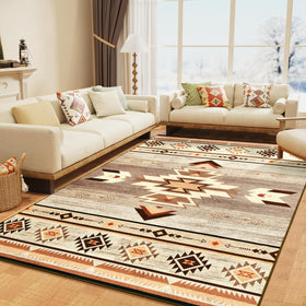 B BENRON Western rug with distressed pattern for cozy living rooms and inviting decor.
