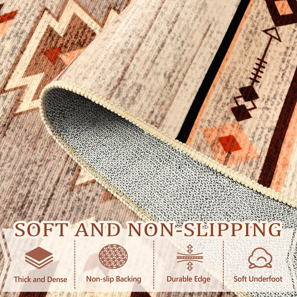 B BENRON rug available in multiple sizes to fit entryways, living rooms, and dining areas.