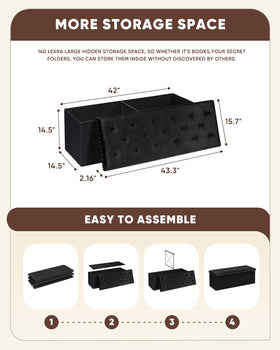 B FSOBEIIALEO 140L storage space keeps blankets, books, and shoes organized.