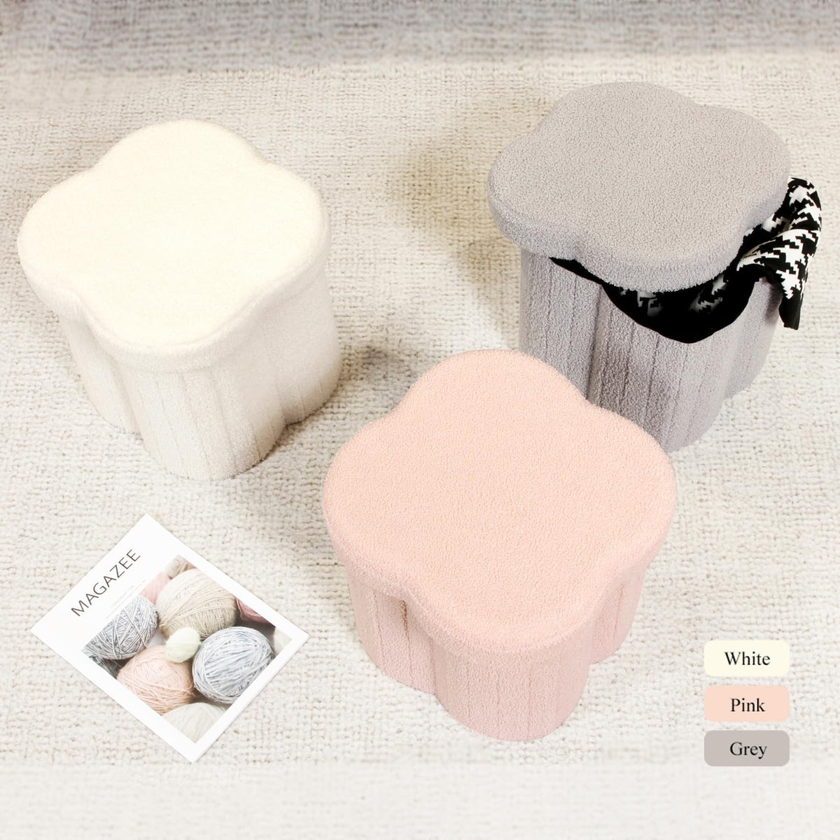B FSOBEIIALEO available in pink white and grey colors.