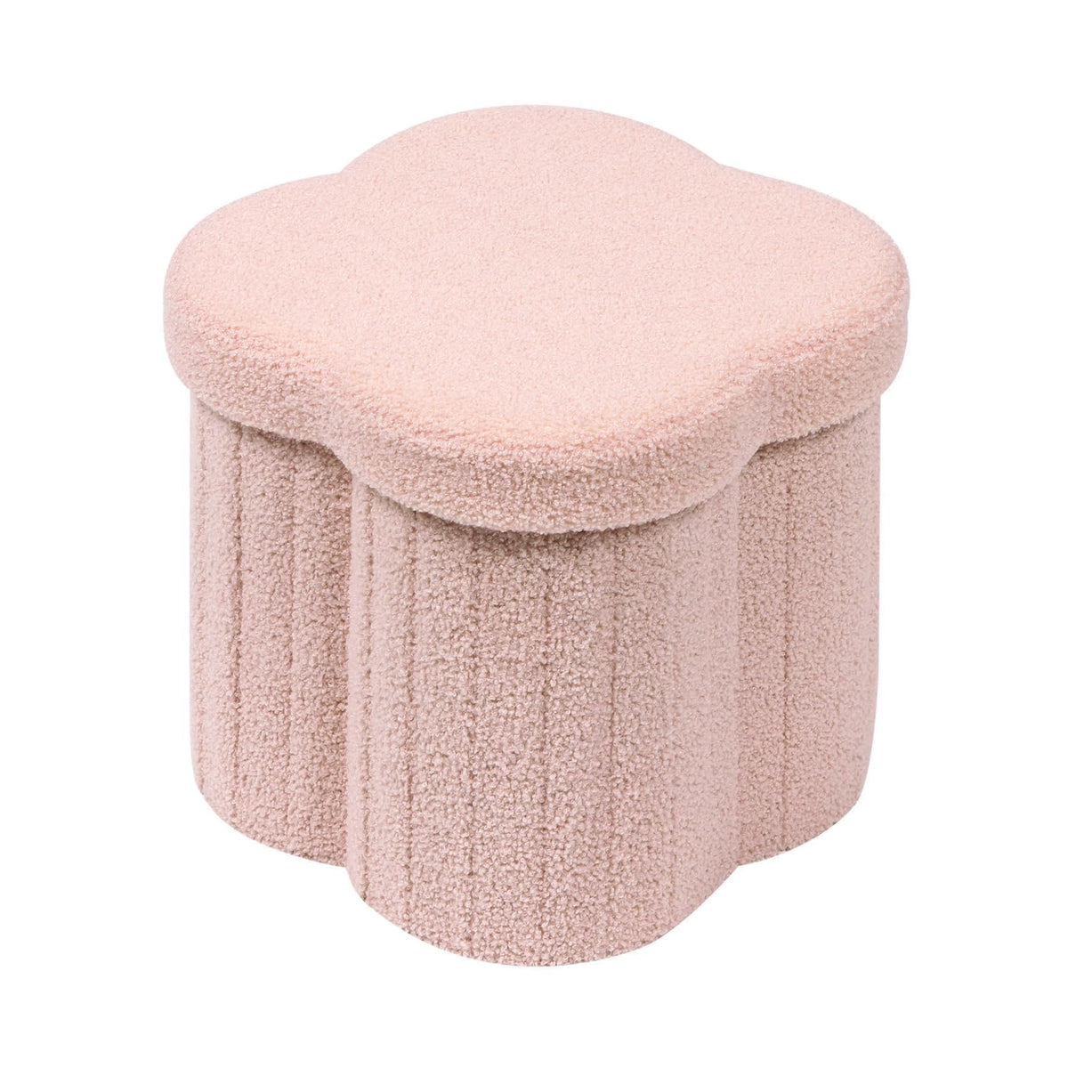 B FSOBEIIALEO flower-shaped ottoman pink offers stylish seating and hidden storage.