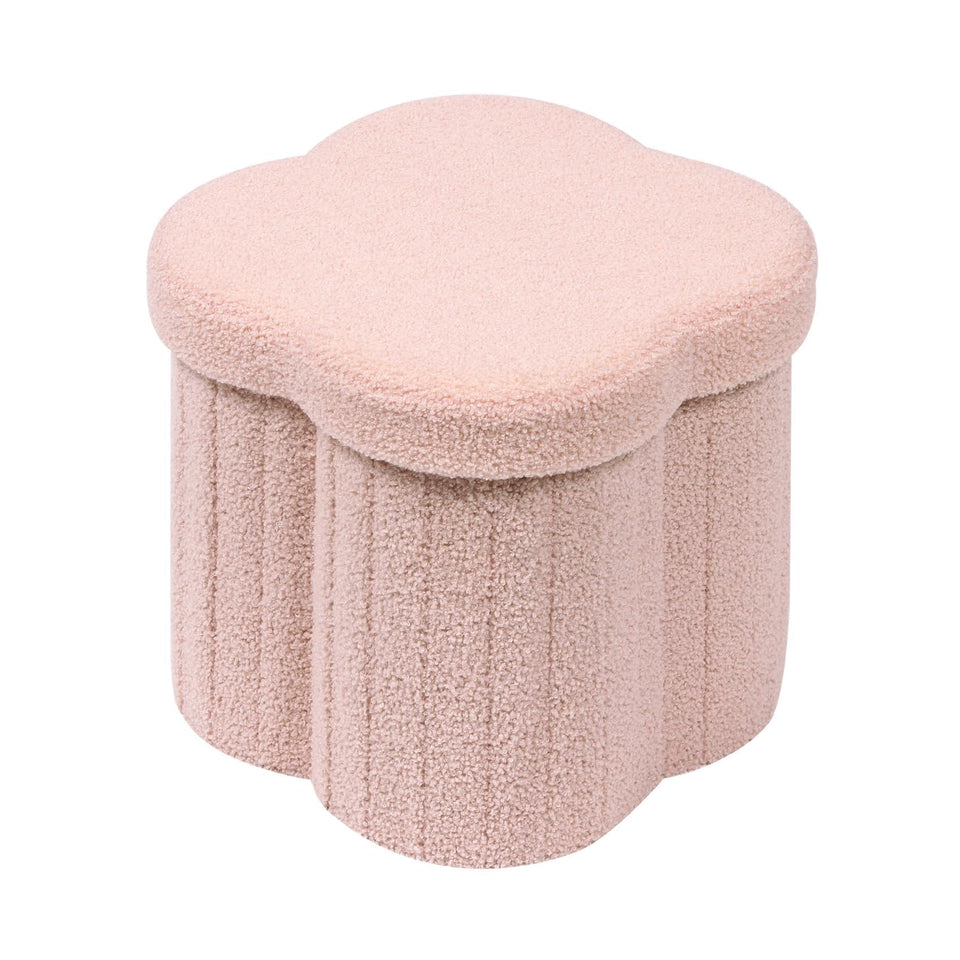 B FSOBEIIALEO flower-shaped ottoman pink offers stylish seating and hidden storage.