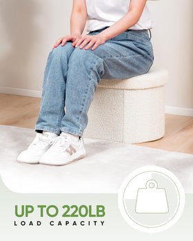 B FSOBEIIALEO storage ottoman with 30L capacity for organized clutter-free spaces.