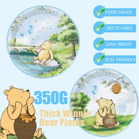 B4b3e Winnie Bear blue napkins for festive table decor