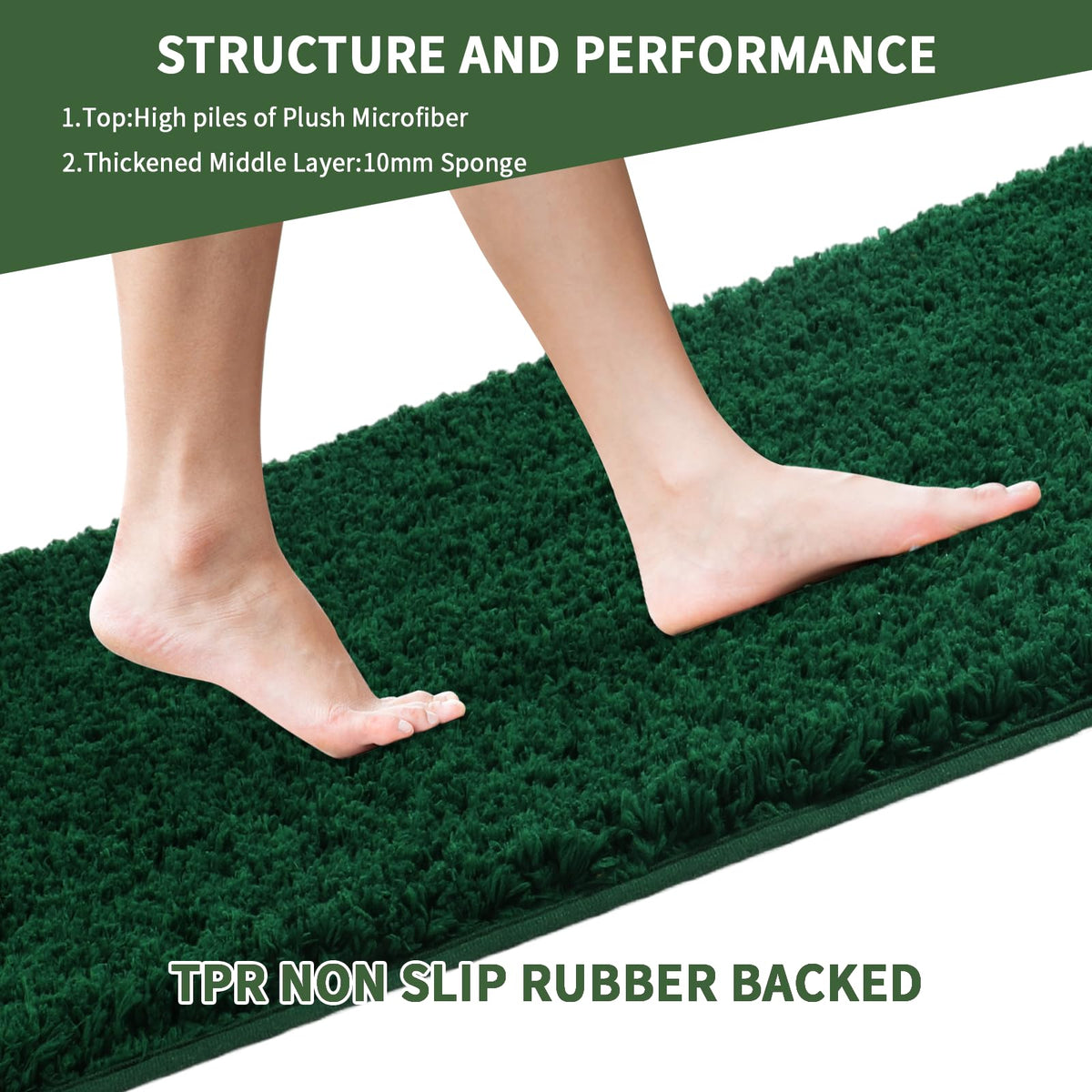 Baahrnom non-slip rubber backing keeps mats in place on damp floors.